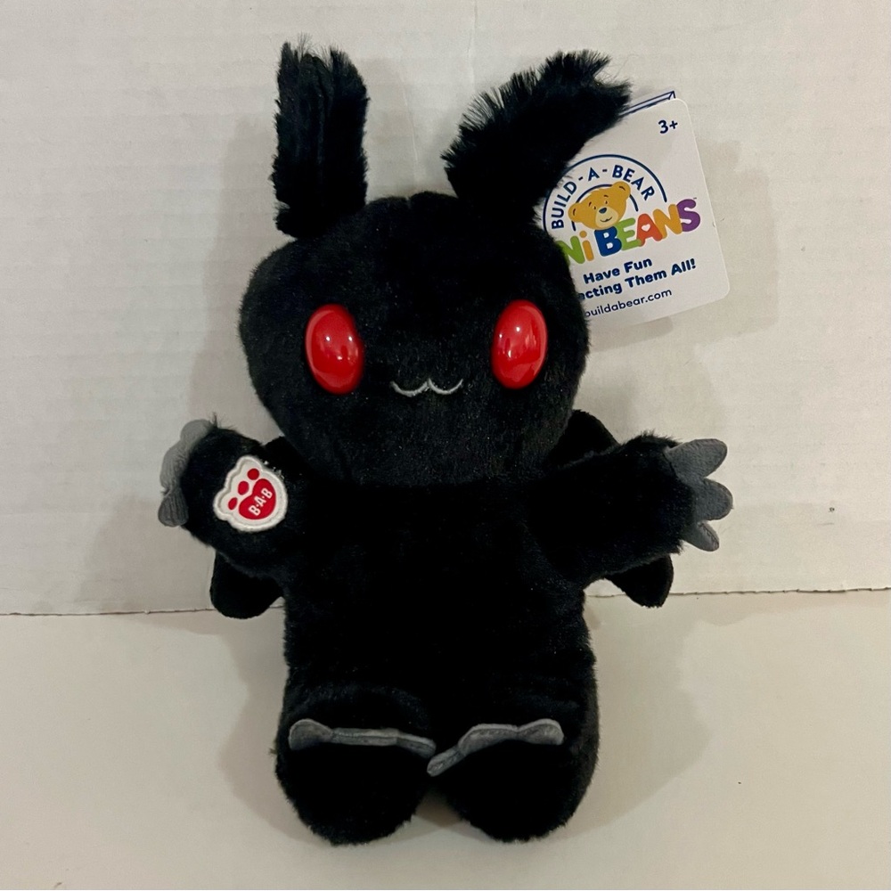 Build a Bear Mini Beans Mothman Buddy Beanie Plush Build-A-Bear Workshop BaB NWT